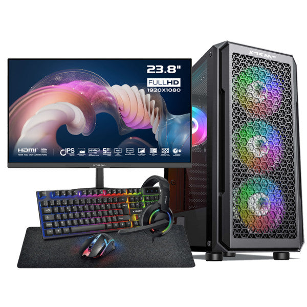 Gamer Essential Setup – R5 5600X, RTX 5060 + XGC-120 + X24G14IFF 144 Hz